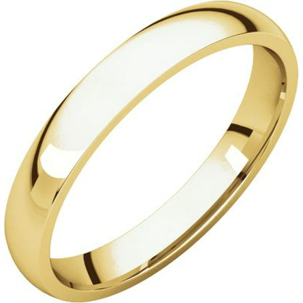 Size 8.5 03.00 mm Light Comfort-Fit Wedding Band Ring in 14k Yellow Gold 